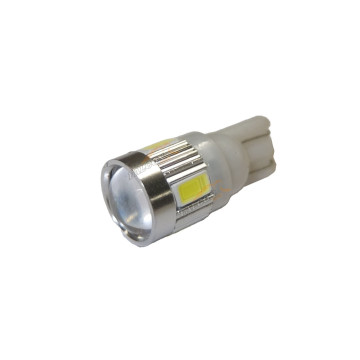 Светодиод 12V Т10W (MEGAPOWER) (W2,1x9,5d) 6 SMD 5630 WHITE 6000K 360лм OLD