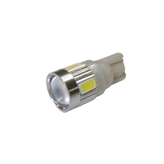 Светодиод 12V Т10W (MEGAPOWER) (W2,1x9,5d) 6 SMD 5630 WHITE 6000K 360лм OLD