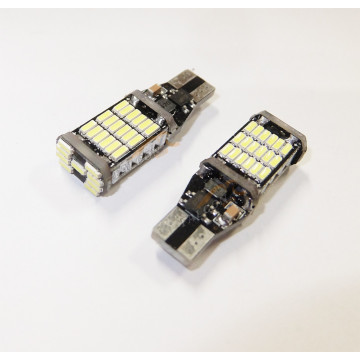 Светодиод 12V Т15 б/ц (LEDFOOT) Canbus W16W 45 SMD белый 6000K з/ход КАЛИНА ГРАНТА