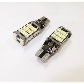 Светодиод 12V Т15 б/ц (LEDFOOT) Canbus W16W 45 SMD белый 6000K з/ход КАЛИНА ГРАНТА