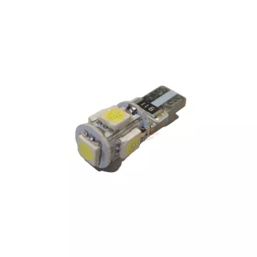Светодиод 24V T10W (MEGAPOWER) (W2,1*9,5d) 4 SMD 5050 WHITE 6000K с блок-м ошибок CANbus 80лм