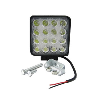 Фара светодиодная доп. света 12-24V 16SMD 48W квадрат ДИАЛУЧ (рассянный свет)