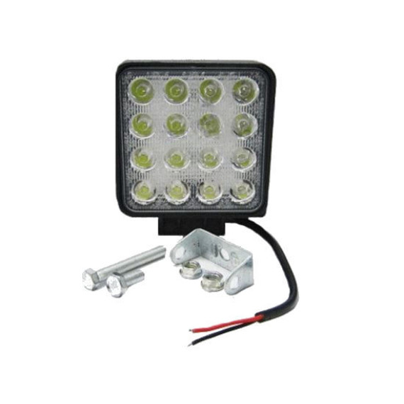 Фара светодиодная доп. света 12-24V 16SMD 48W квадрат ДИАЛУЧ (рассянный свет)