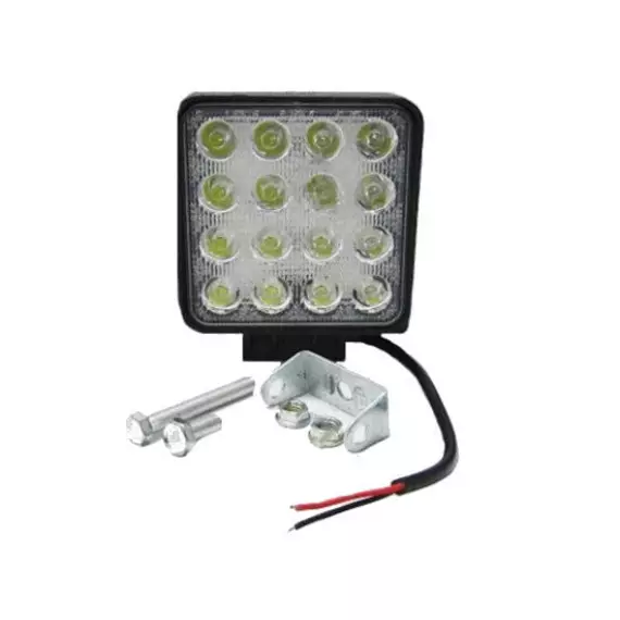 Фара светодиодная доп. света 12-24V 16SMD 48W квадрат ДИАЛУЧ (рассянный свет)