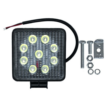 Фара светодиодная доп. света 12-24V 9SMD 27W квадрат ДИАЛУЧ(направленный свет)