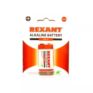Батарейка 6LR61 9V 600mAh "алкалиновая" (КРОНА) REXANT
