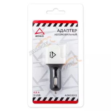 Зарядка "Адаптер USB в прикуриватель" (Arnezi) 4,8А/12В+24В 3хUSB A0603012
