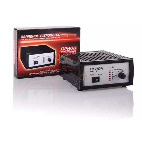 ЗУ 12V, 0-6А (Орион) РЯЗАНЬ PW 270, плавная регул.тока 0,4-6А Импульсное ЗУ