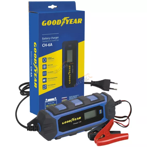 ЗУ 6/12V, 6А, 20-150А/ч (GoodYear) CH6A, дисплей, автомат, импульсное