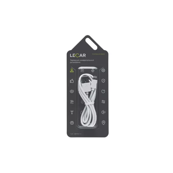 Кабель USB для IPhone 5/6/7/8/X (LECAR) белый универсальный датакабель