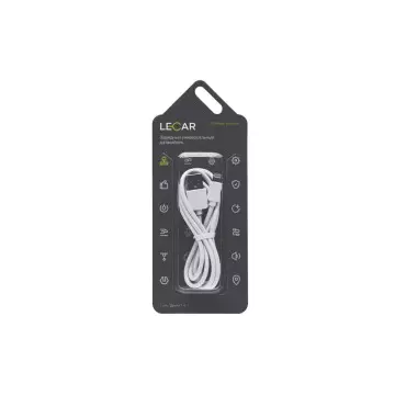 Кабель USB для IPhone 5/6/7/8/X (LECAR) белый универсальный датакабель