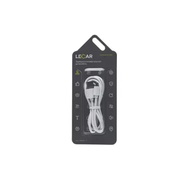 Кабель USB2.0/micro USB (LECAR) 1 метр, белый универсальный датакабель