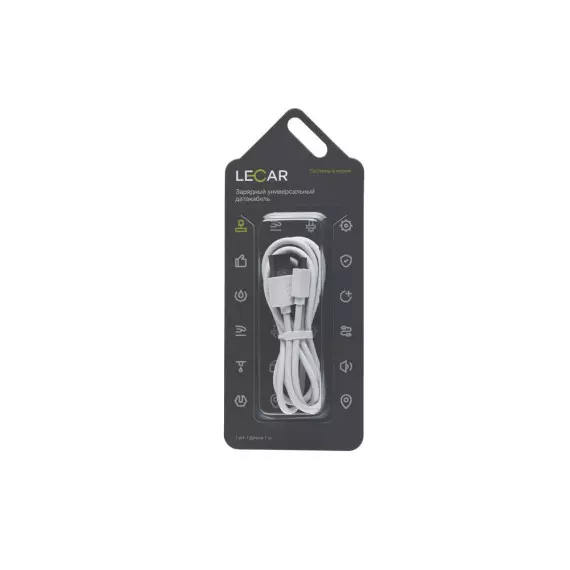 Кабель USB2.0/micro USB (LECAR) 1 метр, белый универсальный датакабель