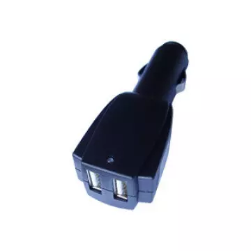 Разъём "Штекер" прикуривателя под 2 USB 1000mA ,2100mA (чёрный)
