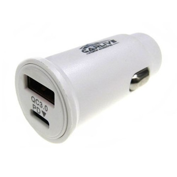 Разъём "Штекер" прикуривателя под USB+Type-C 20W 12-24V(белый)CARLIVE