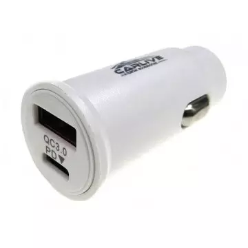 Разъём "Штекер" прикуривателя под USB+Type-C 20W 12-24V(белый)CARLIVE