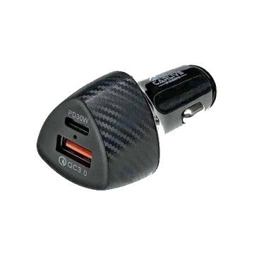 Разъём "Штекер" прикуривателя под USB +Type-C 30W 12-24V(чёрный) Afkas-Nova