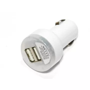 Разъём "Штекер" прикуривателя под 2 USB 1000mA,2100mA (белый)