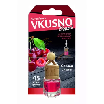 Ароматизатор подвес жидкий (FRESHCO) "Vkusno" Вишня AR1VB007 дерево+стекло