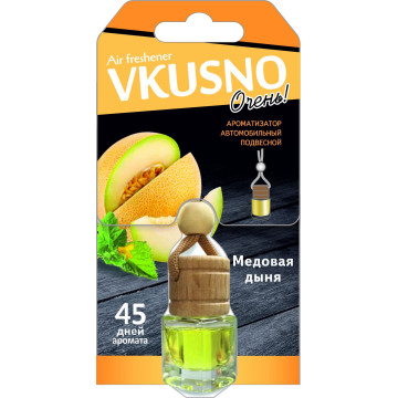 Ароматизатор подвес жидкий (FRESHCO) "Vkusno" Дыня AR1VB006 дерево+стекло