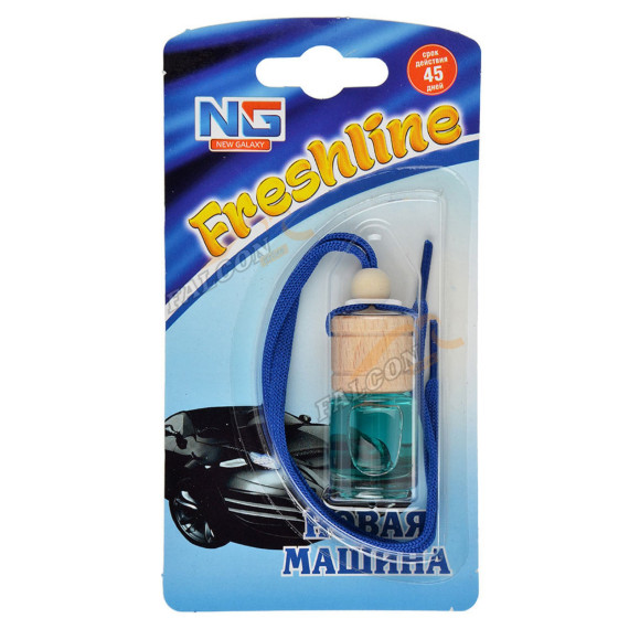 Ароматизатор подвес жидкий (NEW GALAXY) Новая машина Бутылочка (дерево+стекло) FRESHLINE