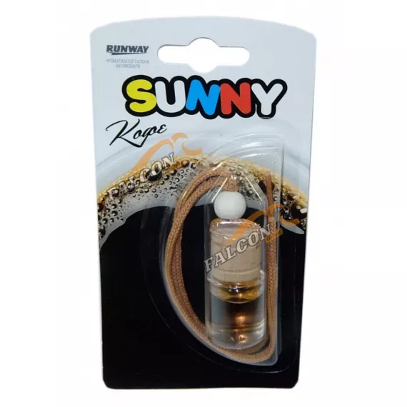 Ароматизатор подвес жидкий (RUNWAY) Sunny Кофе Бутылочка (дерево+стекло)