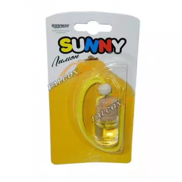 Ароматизатор подвес жидкий (RUNWAY) Sunny Лимон Бутылочка (дерево+стекло)