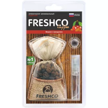 Ароматизатор подвес мешочек с кофе (Freshco) Вишня с миндалем CF-03