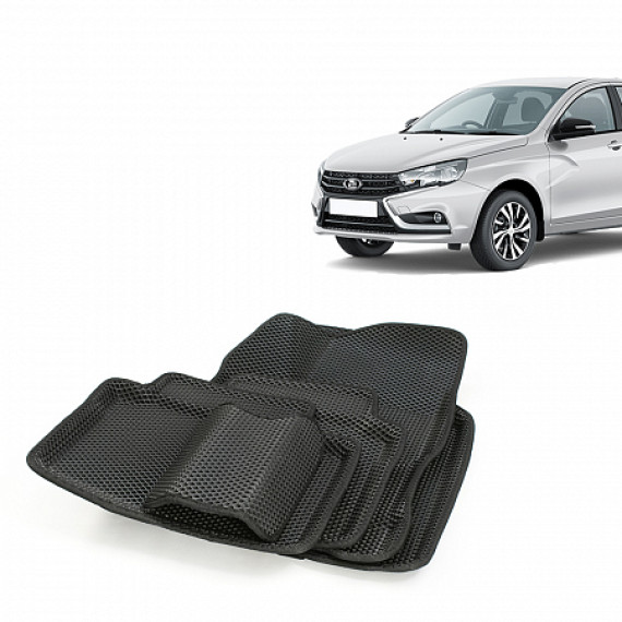 Коврики салона 2180 Веста EVA,черные/окант черная.DRIVE CS20