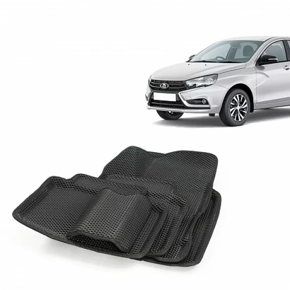 Коврики салона 2180 Веста EVA,черные/окант черная.DRIVE CS20