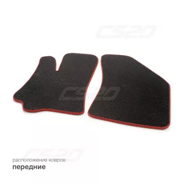 Коврики салона CHEVROLET Lanos, 2002-09 EVA,черные/окант красн. CS20