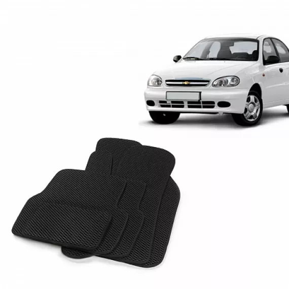 Коврики салона CHEVROLET Lanos, 2002-09 EVA,черные/окант черная.DRIVE CS20