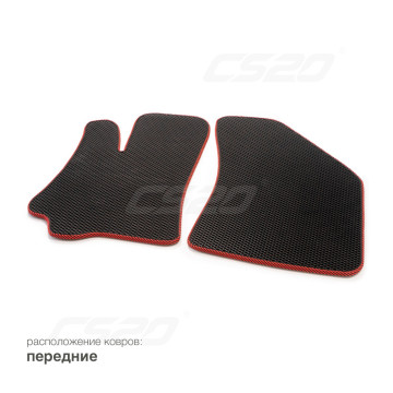 Коврики салона CHEVROLET Lanos, 2002-09 EVA,черные/окант красн. CS20