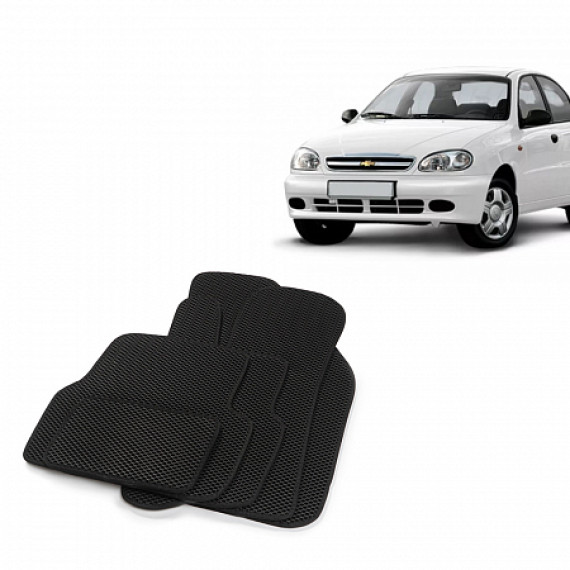 Коврики салона CHEVROLET Lanos, 2002-09 EVA,черные/окант черная.DRIVE CS20
