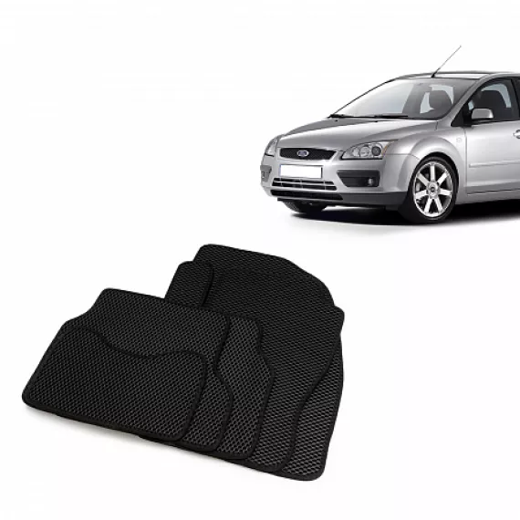 Коврики салона FORD Focus 2 (C307), 2002-11, EVA,черные/окант черная.DRIVE CS20