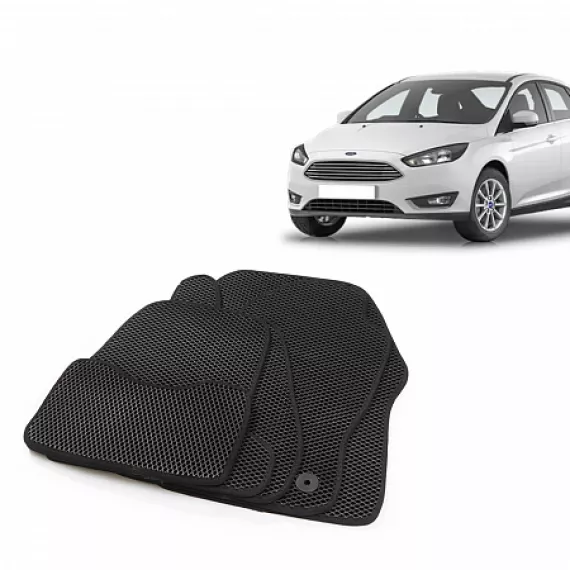 Коврики салона FORD Focus 3 (С346), 2010-18 EVA,черные/окант черная.DRIVE CS20
