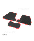 Коврики салона FORD Focus 3 (С346), 2010-18 EVA,черные/окант красн. CS20