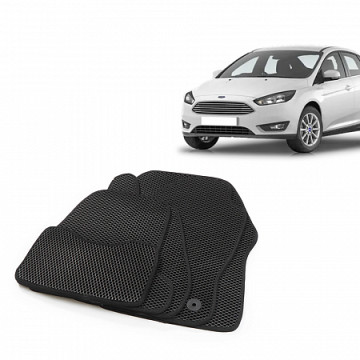 Коврики салона FORD Focus 3 (С346), 2010-18 EVA,черные/окант черная.DRIVE CS20