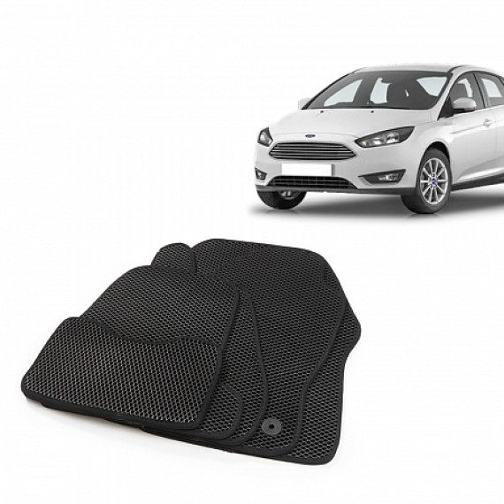 Коврики салона FORD Focus 3 (С346), 2010-18 EVA,черные/окант черная.DRIVE CS20