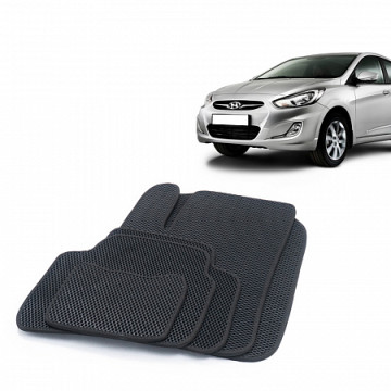 Коврики салона HYUNDAI Solaris 2, с 2017 EVA,черные/окант черная.DRIVE CS20