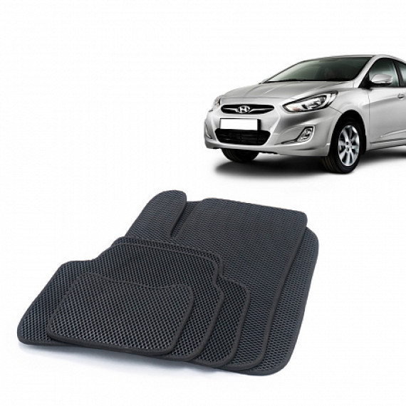 Коврики салона HYUNDAI Solaris 2, с 2017 EVA,черные/окант черная.DRIVE CS20