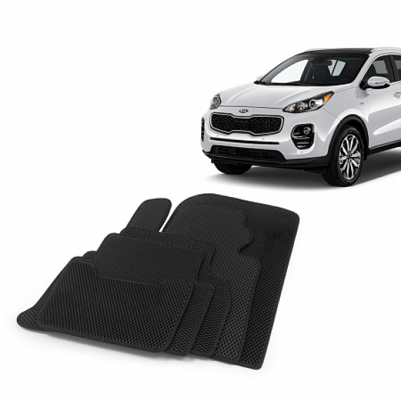 Коврики салона KIA Sportage 4 (QL), с 2016 EVA,черные/окант черная.DRIVE CS20