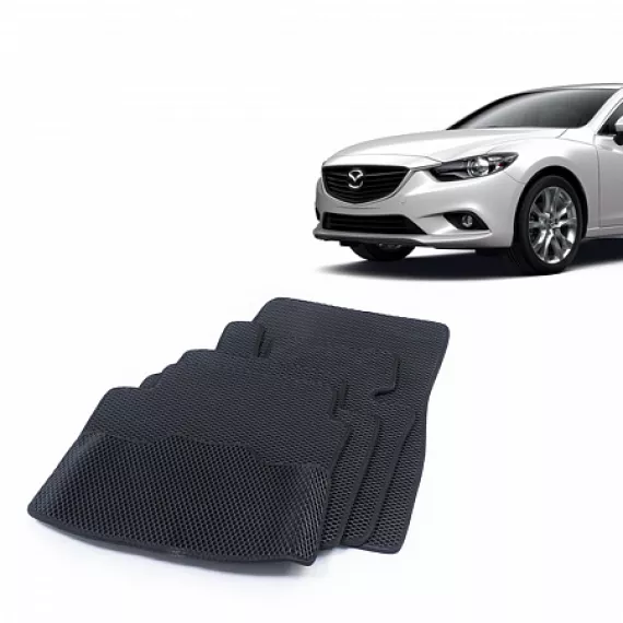 Коврики салона MAZDA 6 3 (GJ), 2012-15 EVA,черные/окант черная.DRIVE CS20