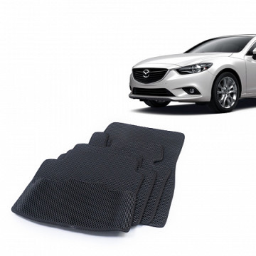 Коврики салона MAZDA 6 3 (GJ), 2012-15 EVA,черные/окант черная.DRIVE CS20