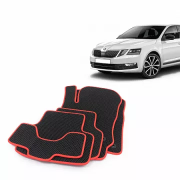 Коврики салона SKODA Octavia III (A7/5E), с 2013 с перем EVA,черные/окант красн. CS20