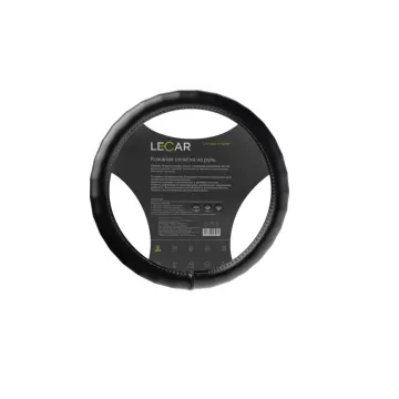 Оплетка M d-38см (Лада-Имидж LECAR) из кожи, волнистый обод, черная