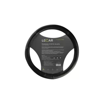 Оплетка M d-38см (Лада-Имидж LECAR) из кожи, эластичный обод, черная