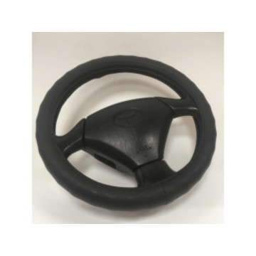 Оплетка руля AUTOPREMIER экокожа, ребристая, чёрный (М)