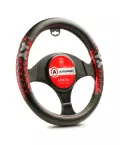 Оплетка руля AUTOPROFI (М) AP-2050 BK/RD экокожа, две 3D вставки с объемным узором, прострочка чёрн./крас