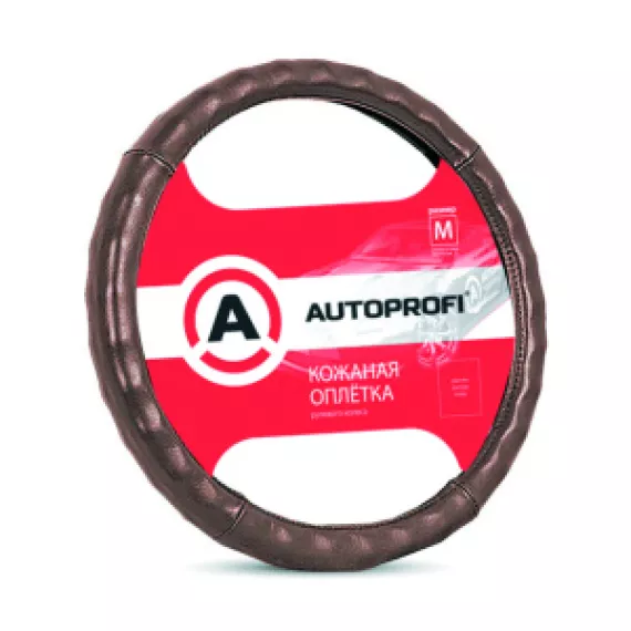 Оплетка руля AUTOPROFI (М) АР-765 кожа коричн.